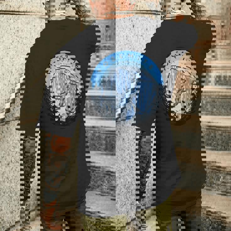 ヨセミテ国立公園 ハーフドーム ヴィンテージポスター スーベニア メンズTシャツ バックプリント 彼への贈り物