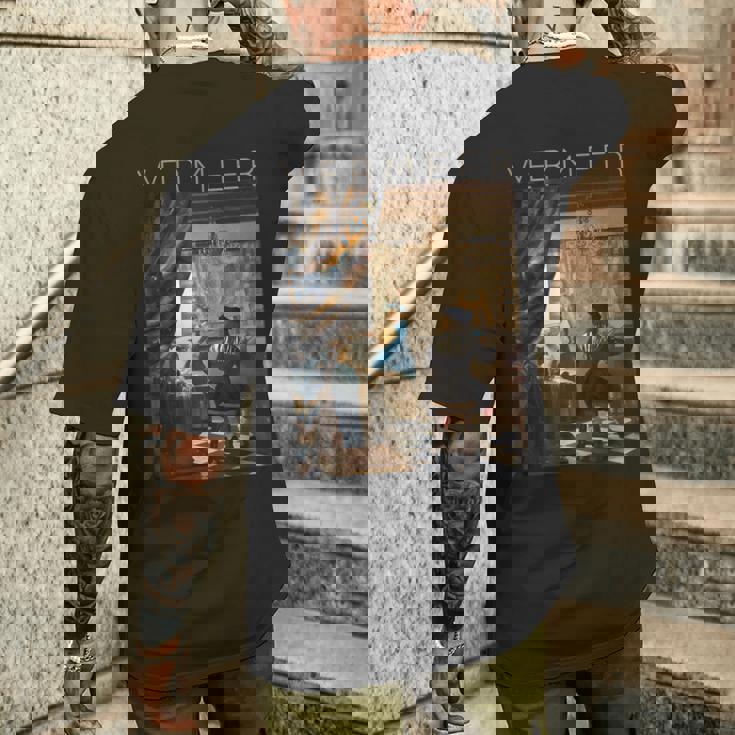 ヨハネス・フェルメール 絵画の芸術 メンズTシャツ バックプリント 彼への贈り物