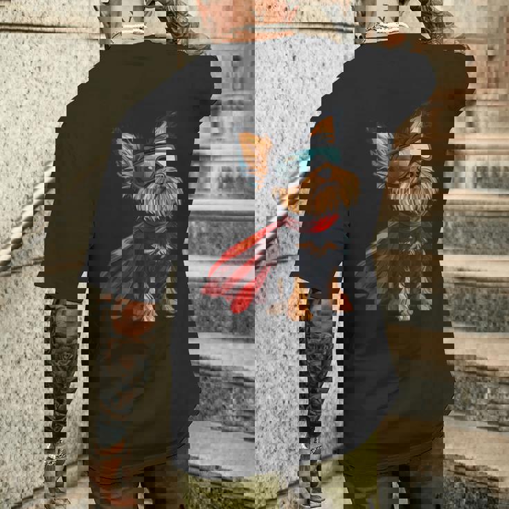 ヨークシャーテリア犬 ヨークシャーテリア メンズTシャツ バックプリント 彼への贈り物