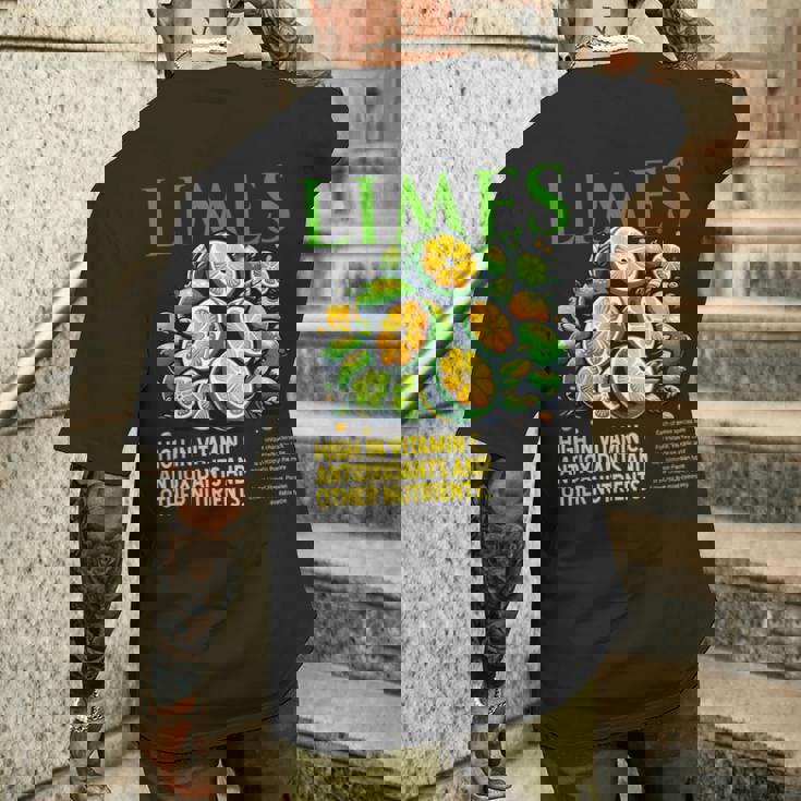 ライム 面白い 高い ビタミンc 抗酸化剤 その他の栄養素 メンズTシャツ バックプリント 彼への贈り物