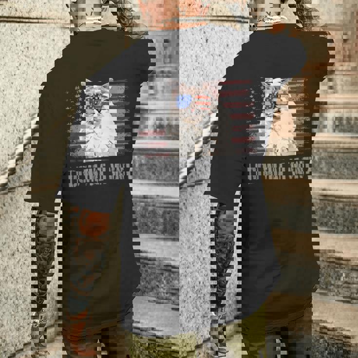 ラグドールキャット I Do What I Want Retro Usa おもしろ猫 メンズTシャツ バックプリント 彼への贈り物