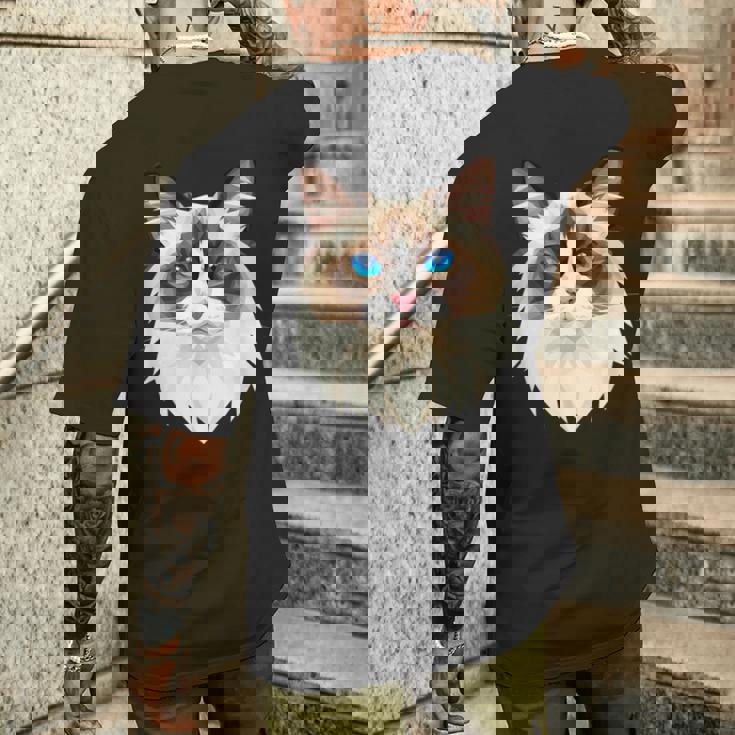 ラグドール猫ラグドール猫猫ママ甘いラグドール猫 メンズTシャツ バックプリント 彼への贈り物