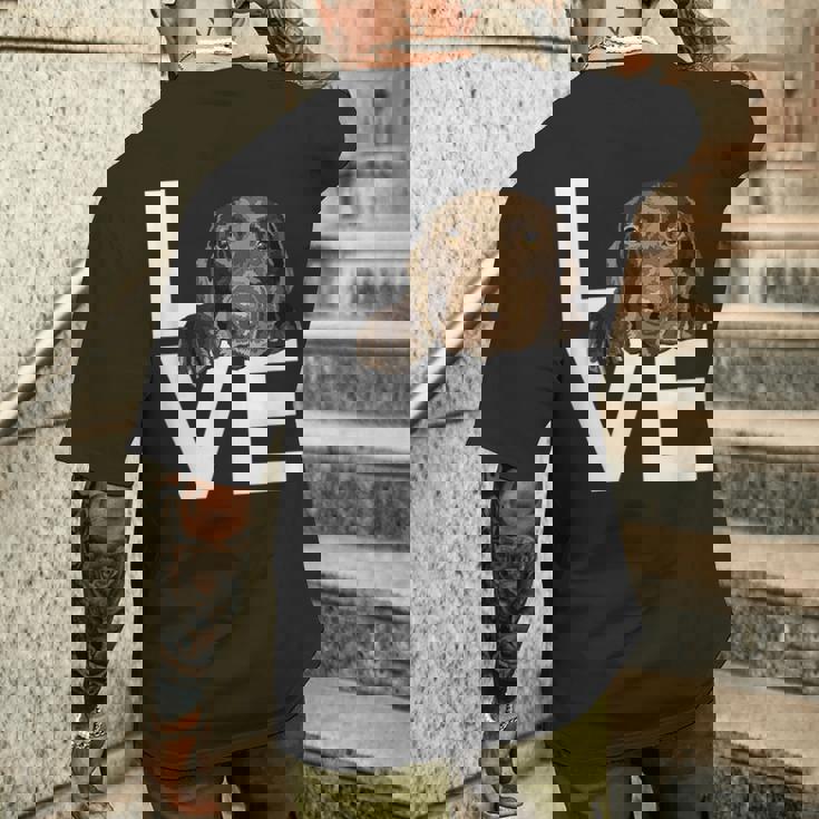 ラブラドールラブチョコレートラボラバー メンズTシャツ バックプリント 彼への贈り物