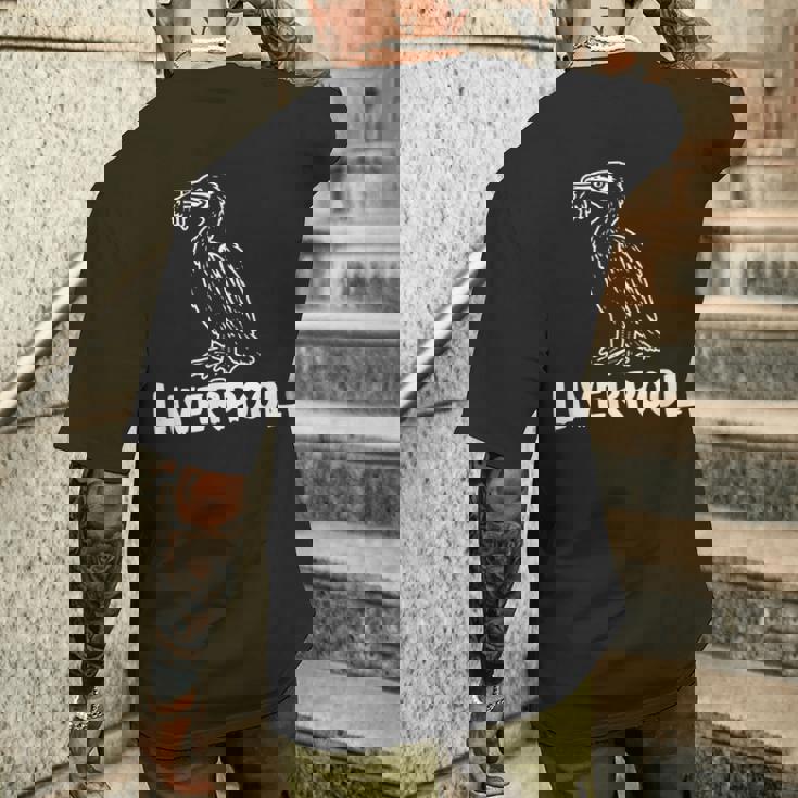 リバプール イングランド リバード Zine インク ホワイトプリント メンズTシャツ バックプリント 彼への贈り物