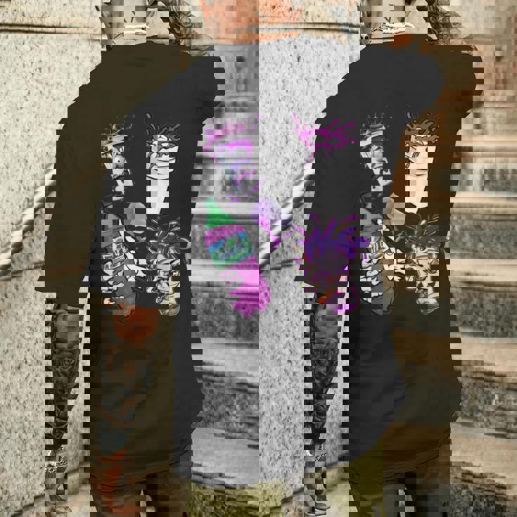 リーンシャツ、パープルドランク、ダーティダブルカップ、リーンラインスモーク メンズTシャツ バックプリント 彼への贈り物