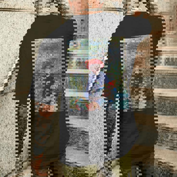 ルノワール二人の姉妹（テラス） メンズTシャツ バックプリント 彼への贈り物