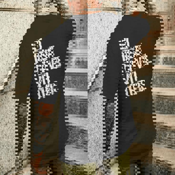 レオは他の人とうまく遊ばない 面白い皮肉 長袖tシャツ メンズTシャツ バックプリント 彼への贈り物