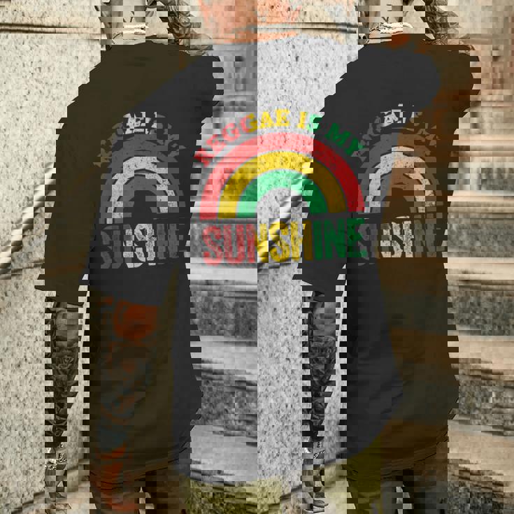 レゲエ イズ マイ サンシャイン シャツ ヴィンテージ レインボー レトロ サンシャイン メンズTシャツ バックプリント 彼への贈り物
