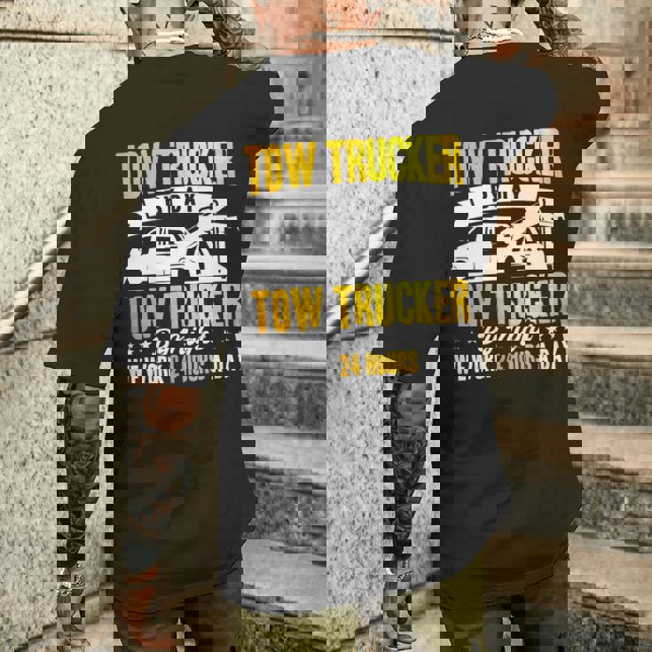 レッカートライバー レッカーは1日24時間作業します。 長袖tシャツ メンズTシャツ バックプリント 彼への贈り物