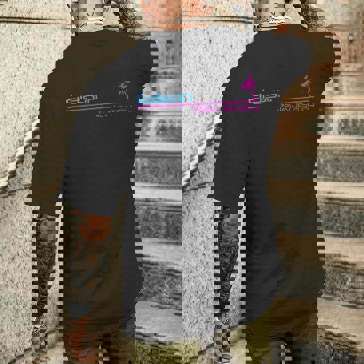 レトロ エジソン ニュージャージー メンズTシャツ バックプリント 彼への贈り物