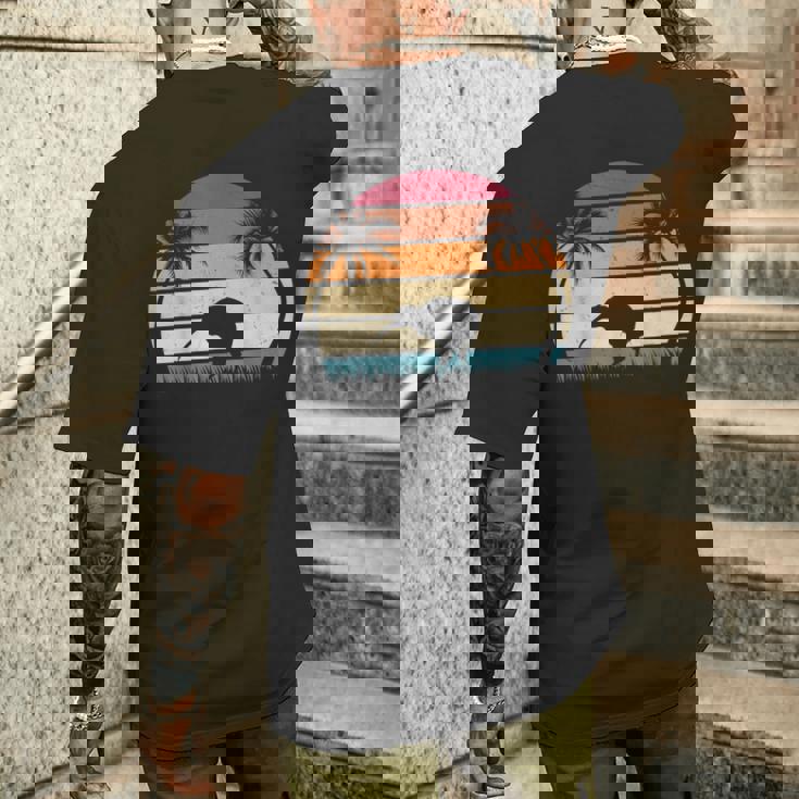 レトロ キウイバード サンセット キウイ鳥 ニュージーランド キウイ鳥 メンズTシャツ バックプリント 彼への贈り物