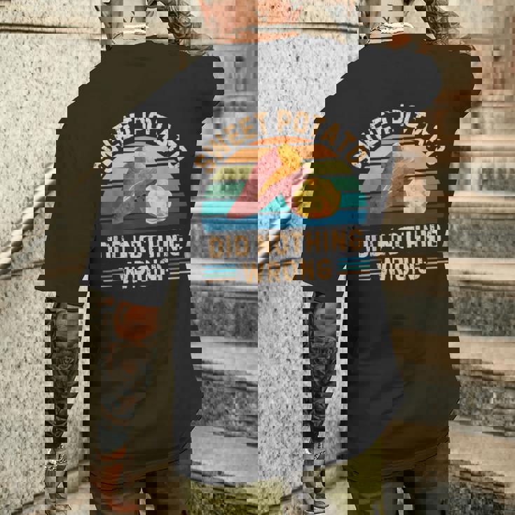 レトロ サツマイモ Did Nothing Wrong ヴィンテージ サツマイモ メンズTシャツ バックプリント 彼への贈り物