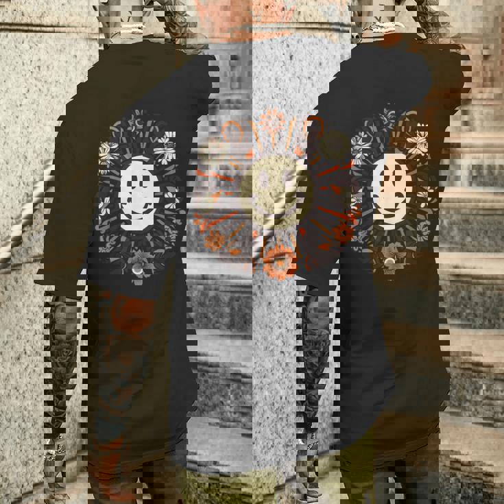 レトロ ヴィンテージ スマイルバイブ モチベーション ポジティブバイブ メンズTシャツ バックプリント 彼への贈り物