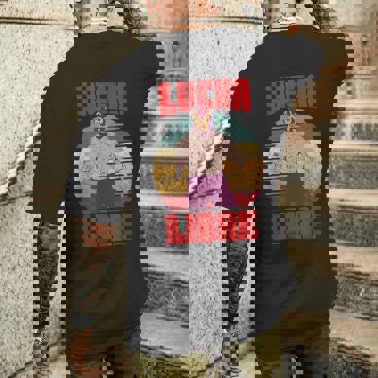 レトロ ヴィンテージ レスラー ルチャリブレ メキシコレスリング メンズTシャツ バックプリント 彼への贈り物