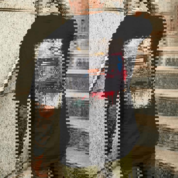 レトロスタイル オールドスクールミュージックテープ カセット ヴィンテージ ミックステープ 長袖tシャツ メンズTシャツ バックプリント 彼への贈り物