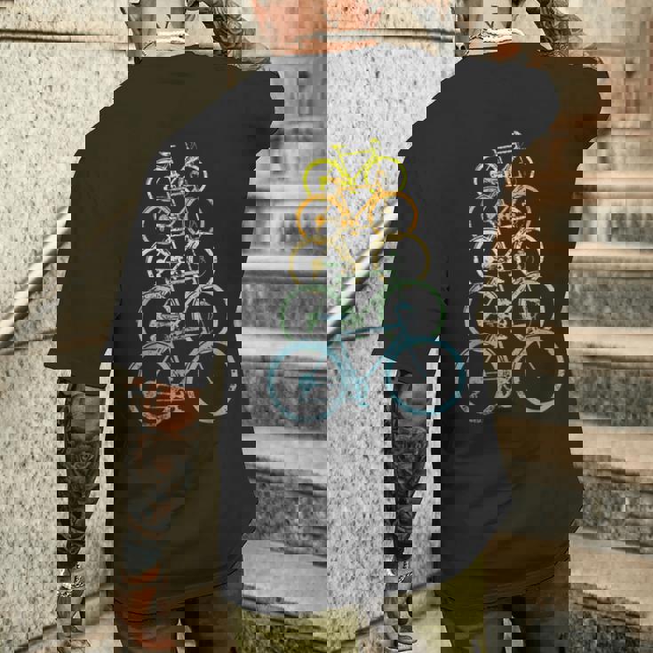 レトロビンテージ自転車モチーフの自転車モチーフ。 メンズTシャツ バックプリント 彼への贈り物