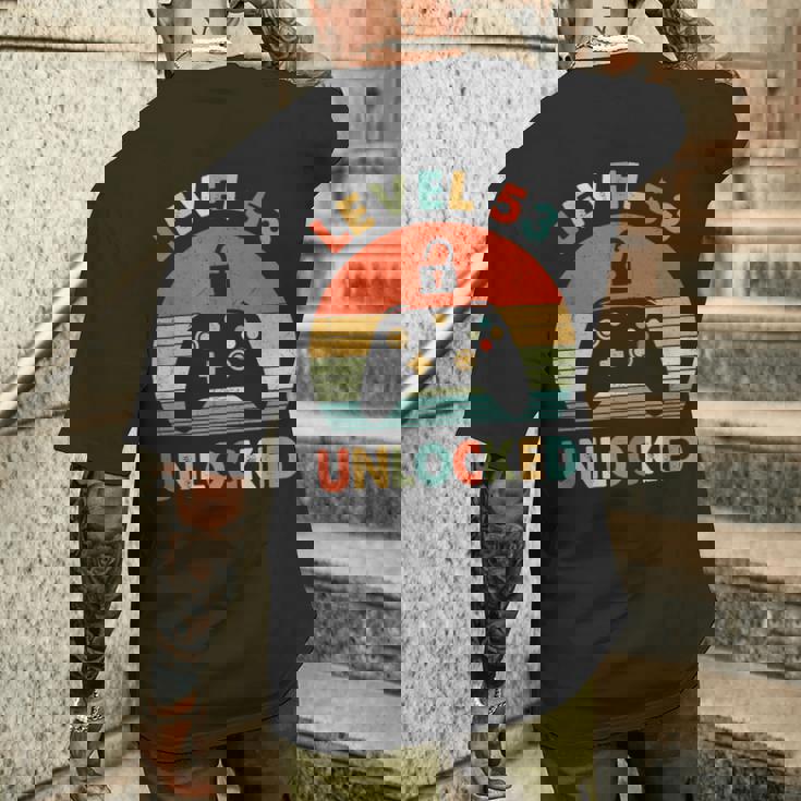 レベル53アンロック ヴィンテージ 53歳の誕生日ゲーマー 面白いゲーム メンズTシャツ バックプリント 彼への贈り物