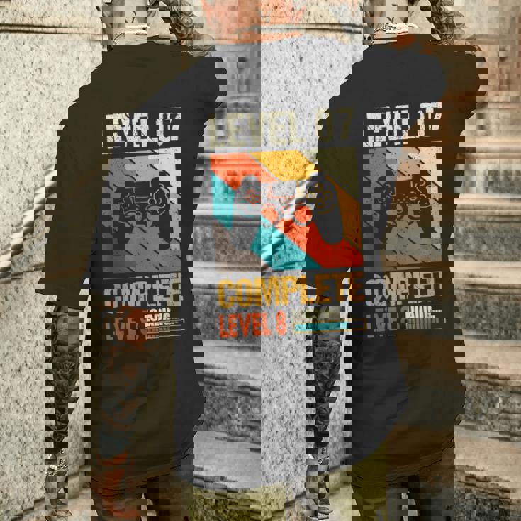 レベル7 コンプリートレベル8 ロード7年 結婚記念日 メンズTシャツ バックプリント 彼への贈り物