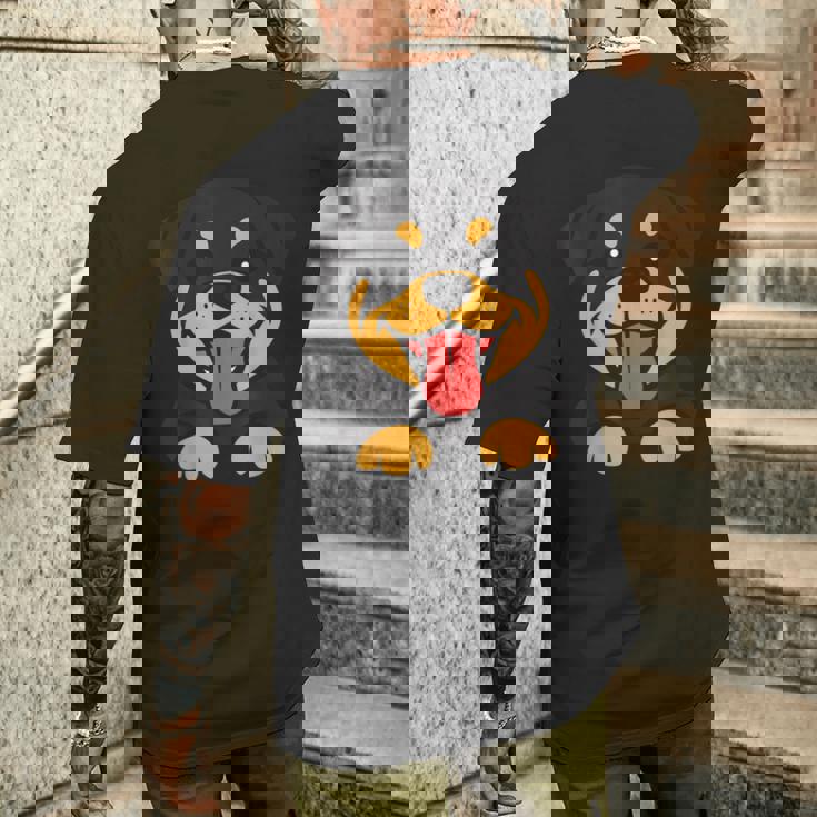 ロットワイラー犬ユーモアかわいいシンプルな愛ロットワイラー メンズTシャツ バックプリント 彼への贈り物