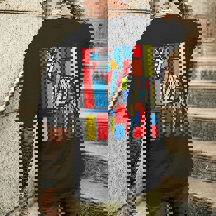 ロバ カラフル 動物 グラフィック アートワーク ロバ メンズTシャツ バックプリント 彼への贈り物