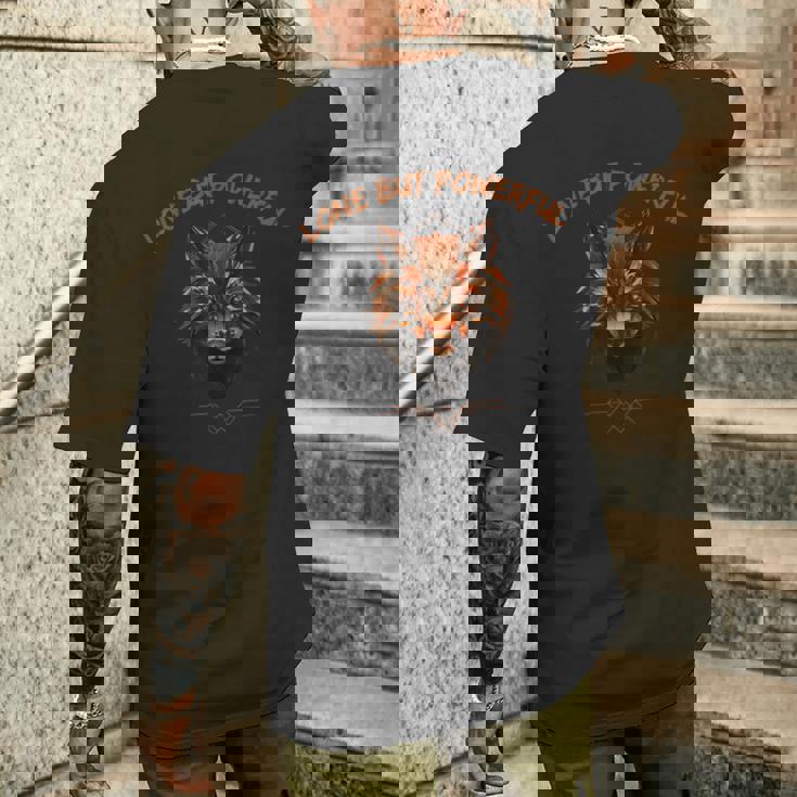 ローン — ウルフ・スタンド・アローン メンズTシャツ バックプリント 彼への贈り物