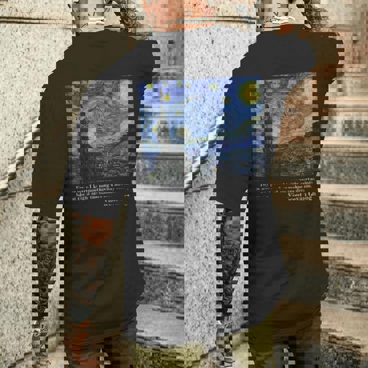 ヴィンセント・ファン・ゴッホによる星月夜 メンズTシャツ バックプリント 彼への贈り物