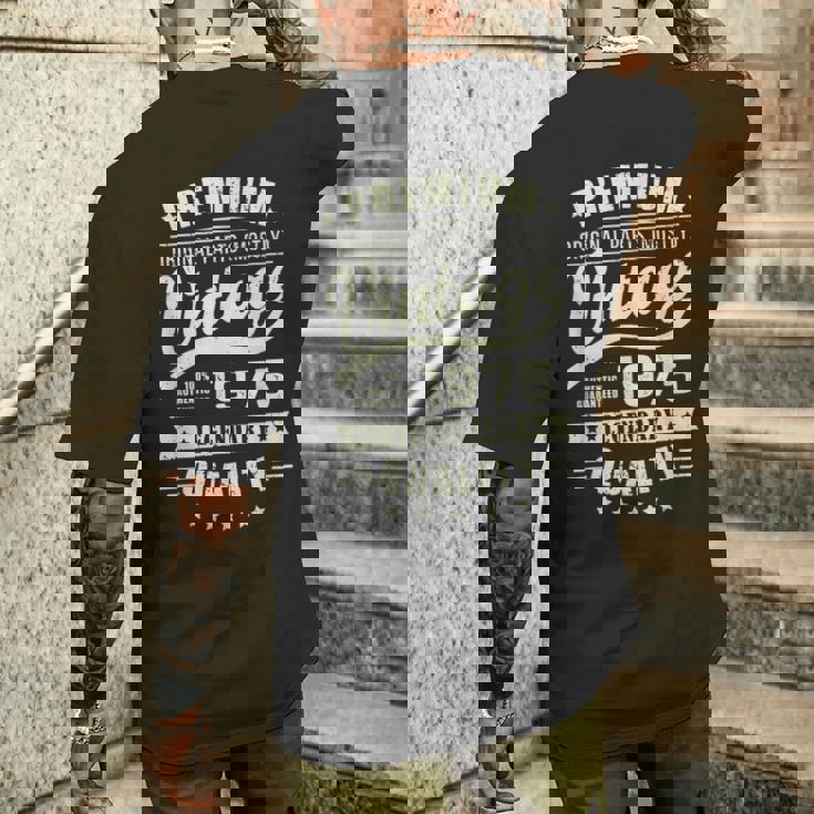 ヴィンテージ 1975 男性用 レトロ 面白い 1975 誕生日 メンズTシャツ バックプリント 彼への贈り物