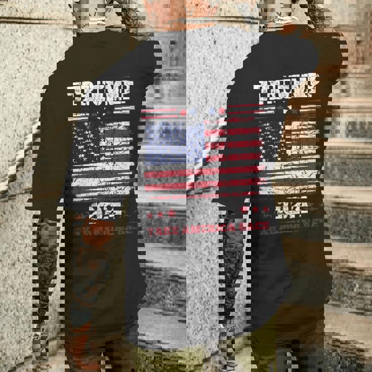 ヴィンテージ ドナルド トランプ 2024 テイク アメリカ バック 長袖tシャツ メンズTシャツ バックプリント 彼への贈り物