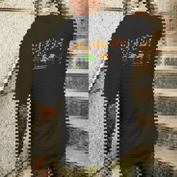 ヴィヴァルディ四季クラシック音楽ギフト メンズTシャツ バックプリント 彼への贈り物