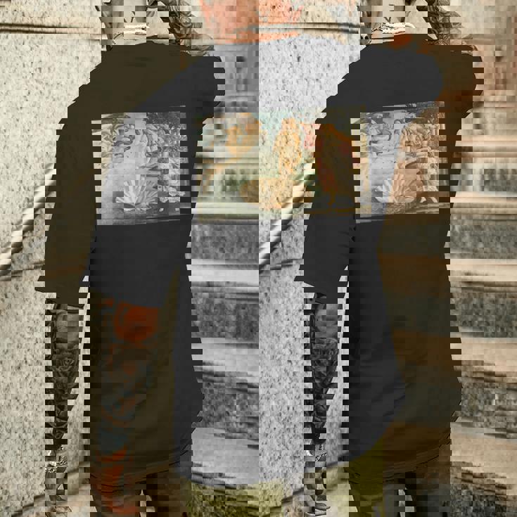 ヴィーナスの誕生／サンドロ・ボッティチェッリ【世界の名画】（高精細画質）女神 美術館アート メンズTシャツ バックプリント 彼への贈り物