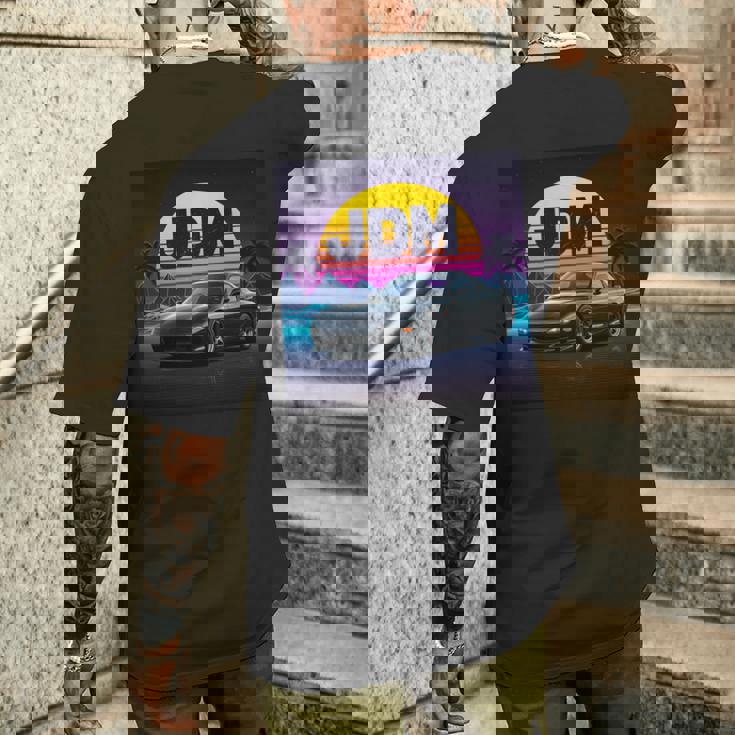 ヴェイパーウェーブ レトロ サンセット Jdm レジェンドカー 日本国内市場 長袖tシャツ メンズTシャツ バックプリント 彼への贈り物