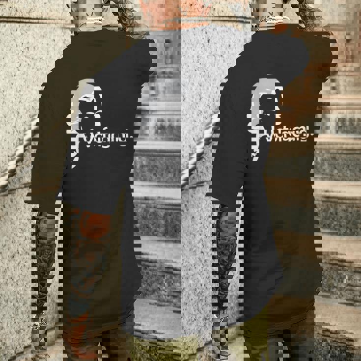 ヴォルフガング・モーツァルト クラシック音楽作曲家 教師 学生 メンズTシャツ バックプリント 彼への贈り物