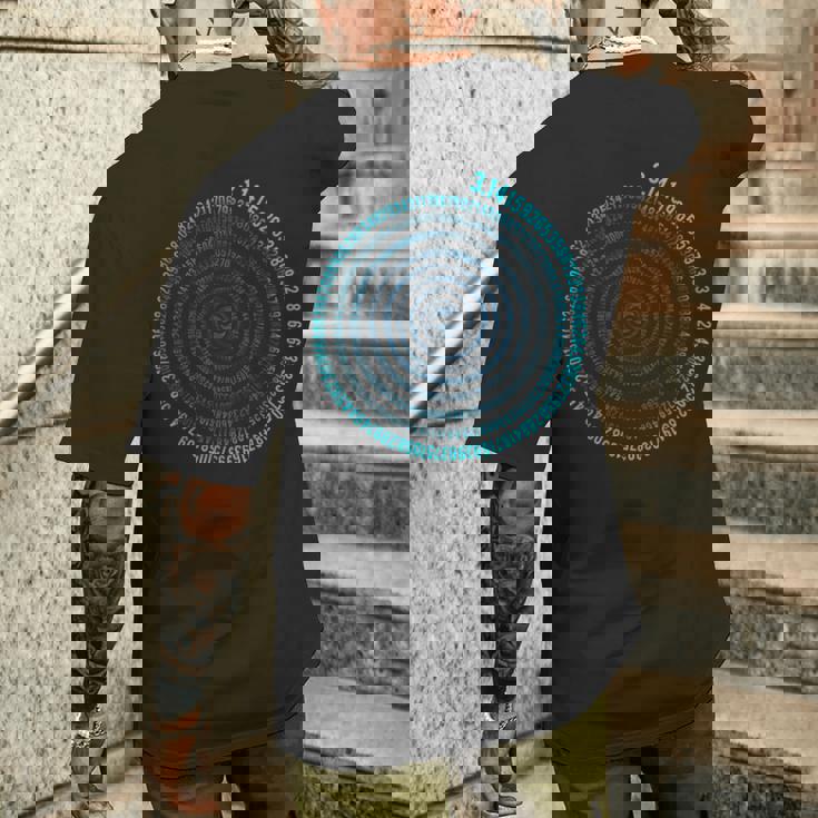 不合理な数字 Pi シンボル インフィニティ ヘリックス スパイラル 算数 メンズTシャツ バックプリント 彼への贈り物