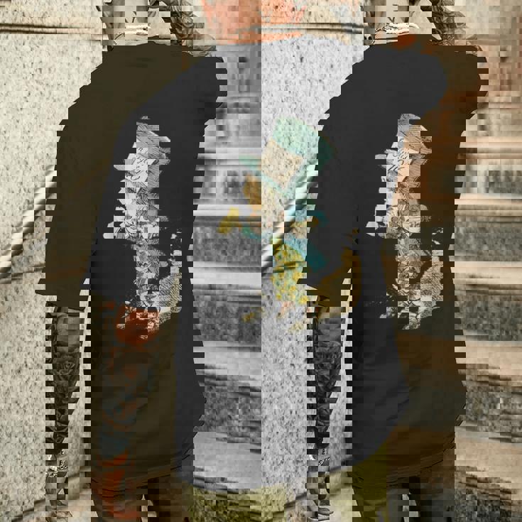 不思議の国のアリス マッドハッター ヴィンテージイラスト メンズTシャツ バックプリント 彼への贈り物