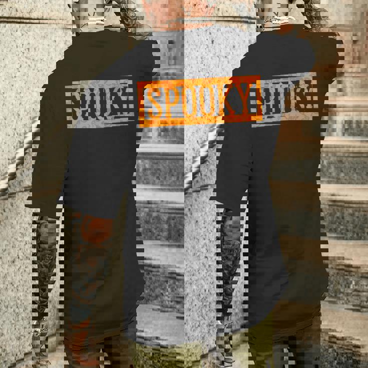 不気味なオレンジハロウィンパンプキン柄tシャツ メンズTシャツ バックプリント 彼への贈り物