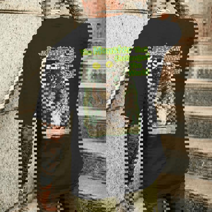 世界に挑んだヴィンテージクラシックホラーモンスター 長袖tシャツ メンズTシャツ バックプリント 彼への贈り物