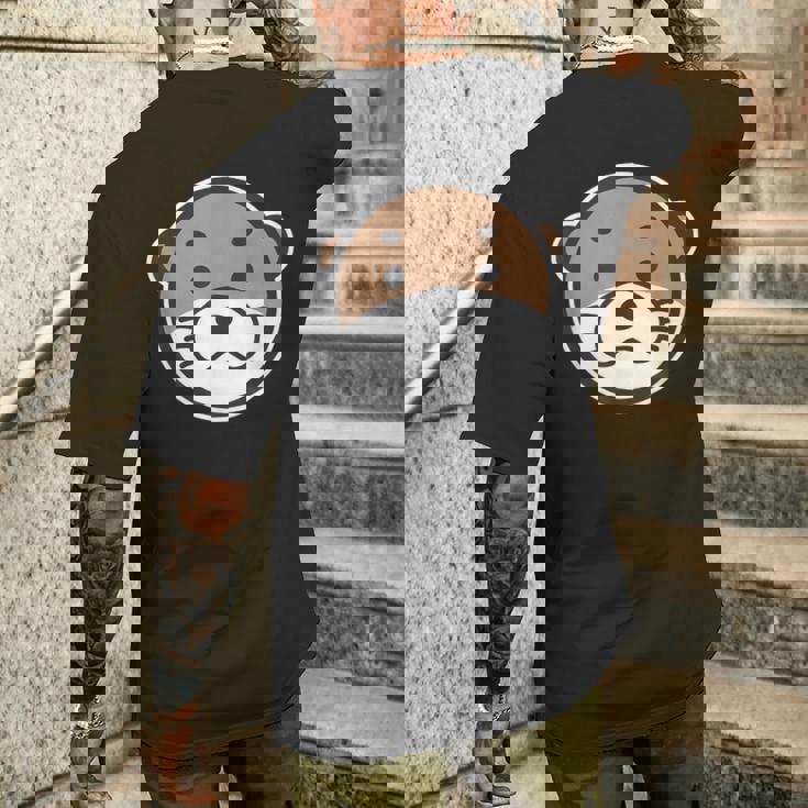 丸顔 カワウソ《コツメカワウソ》シンプル【どうぶつフレンズ】グッズ ゆるくて かわいい イラスト メンズTシャツ バックプリント 彼への贈り物