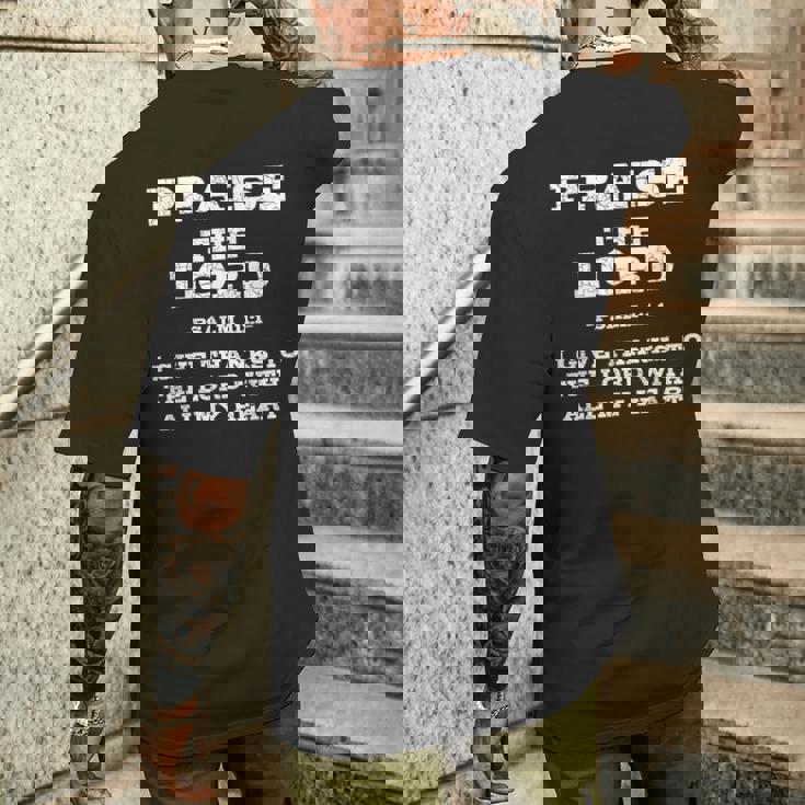 主を賛美する聖書の言葉 メンズTシャツ バックプリント 彼への贈り物