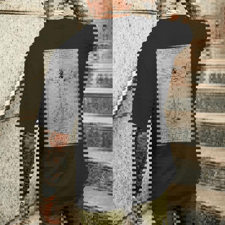 人物レオナルドダヴィンチのプロポーション メンズTシャツ バックプリント 彼への贈り物