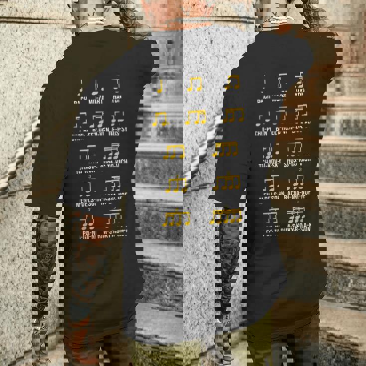 作曲家リズム音楽 バッハ・モーツァルト ベートーヴェン・ショパン メンズTシャツ バックプリント 彼への贈り物