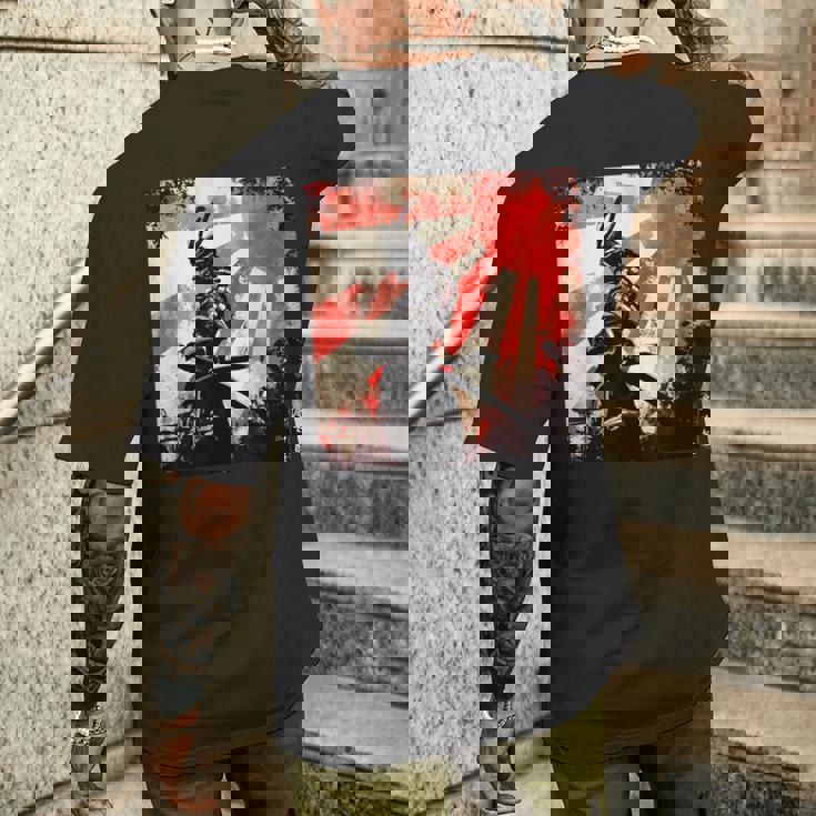 侍 日本のレトロアート 武士道 ヴィンテージ戦士 メンズTシャツ バックプリント 彼への贈り物