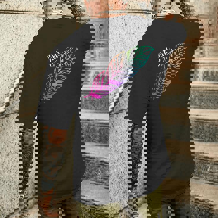 先住民フェザーtシャツ ネイティブアメリカン ズニ族 メンズTシャツ バックプリント 彼への贈り物