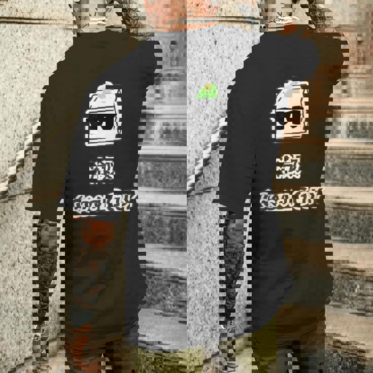 冷奴 Cool Guy クールガイ（おかしな日本語）間違い 英語 豆腐 キャラ 【変なデザイン屋さん】面白い ギャグ メンズTシャツ バックプリント 彼への贈り物