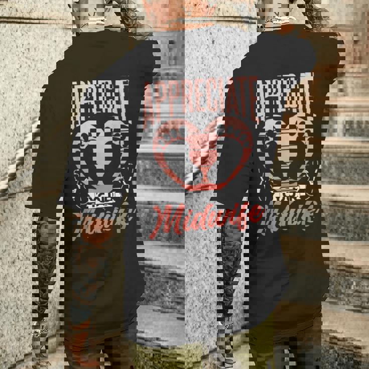 助産師に感謝する 格言集 助産 助産師 仕事 メンズTシャツ バックプリント 彼への贈り物