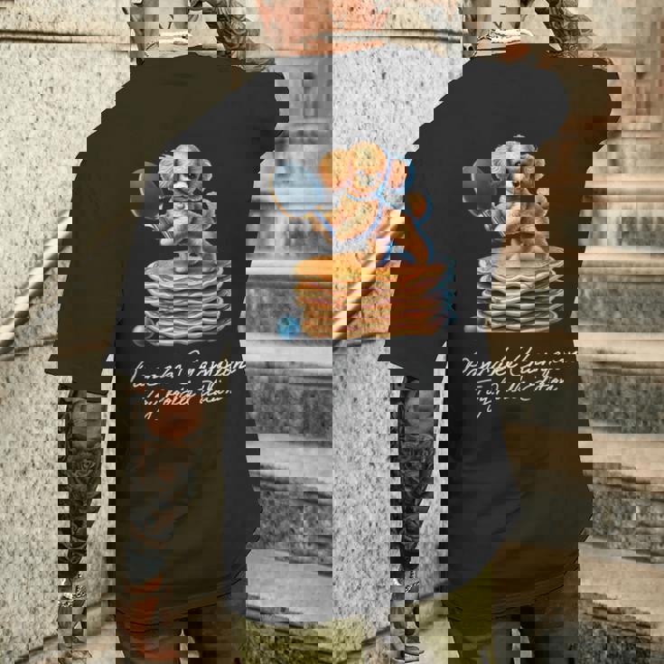 卓球 トイプードル スイーツ パンケーキ 面白い アートデザイン 可愛い おしゃれ 動物 英字 スポーツ 長袖tシャツ メンズTシャツ バックプリント 彼への贈り物