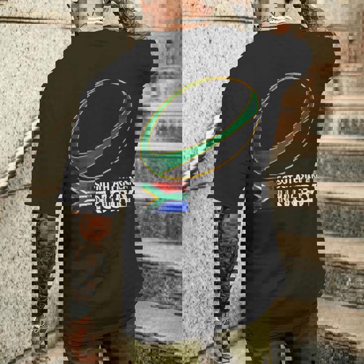 南アフリカラグビー南アフリカ国旗 メンズTシャツ バックプリント 彼への贈り物