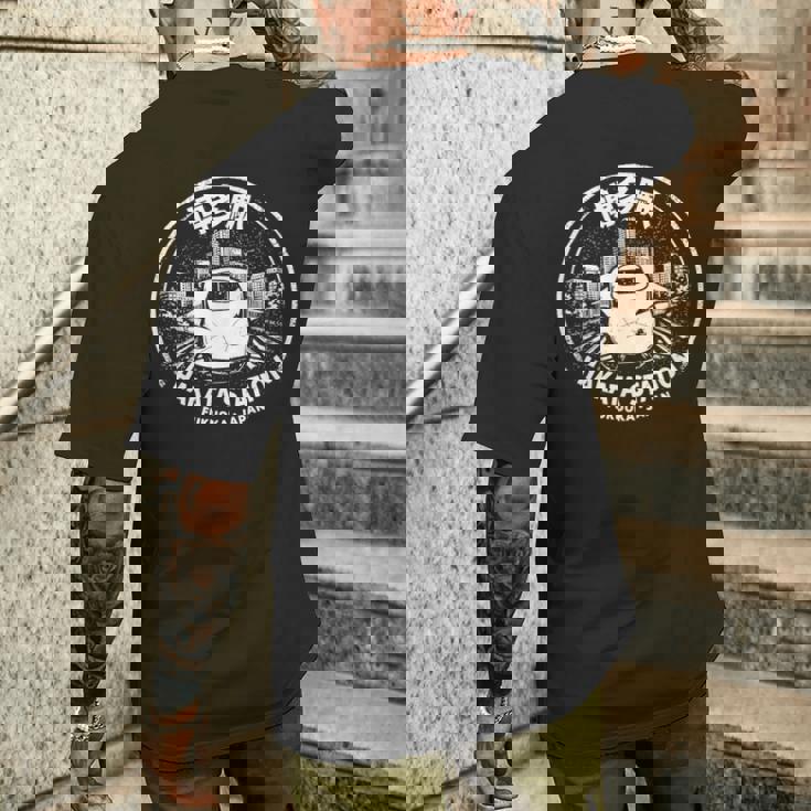 博多駅 印鑑 おたく お土産 和漢字 メンズTシャツ バックプリント 彼への贈り物