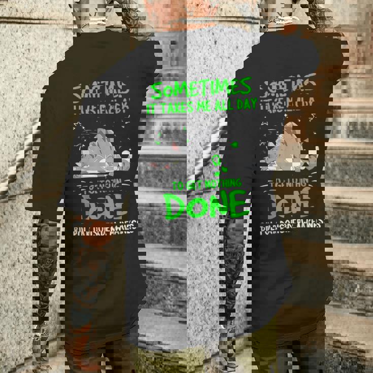 双極性障害啓発猫リボン メンズTシャツ バックプリント 彼への贈り物