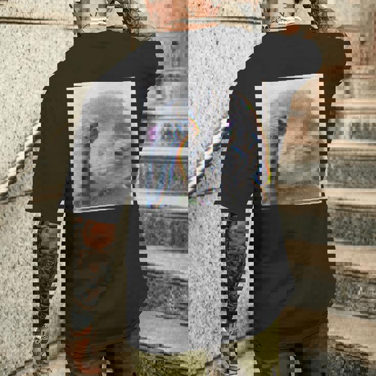 垂れ耳うさぎのレトロ写真 メンズTシャツ バックプリント 彼への贈り物