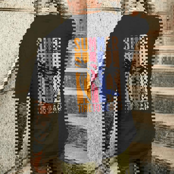 夏 Time To Beach クールバイブ メンズTシャツ バックプリント 彼への贈り物